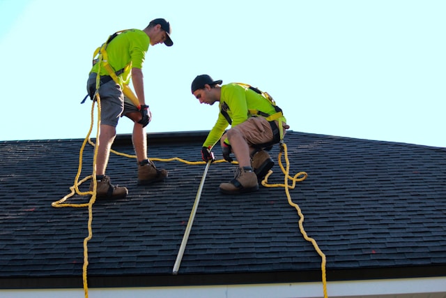 residential roofing in progress